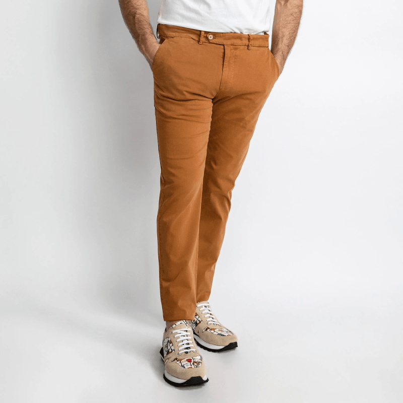 CLAUDIO LUGLI COLORED CHINO TROUSERS