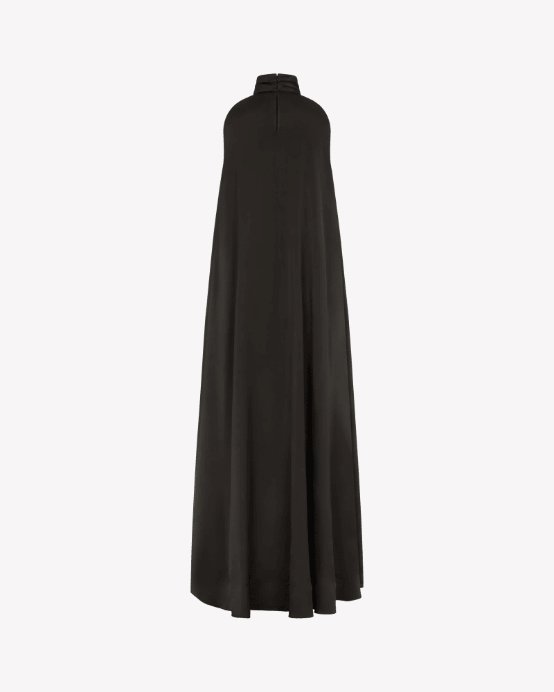 Draped Full Length Dress - Black
