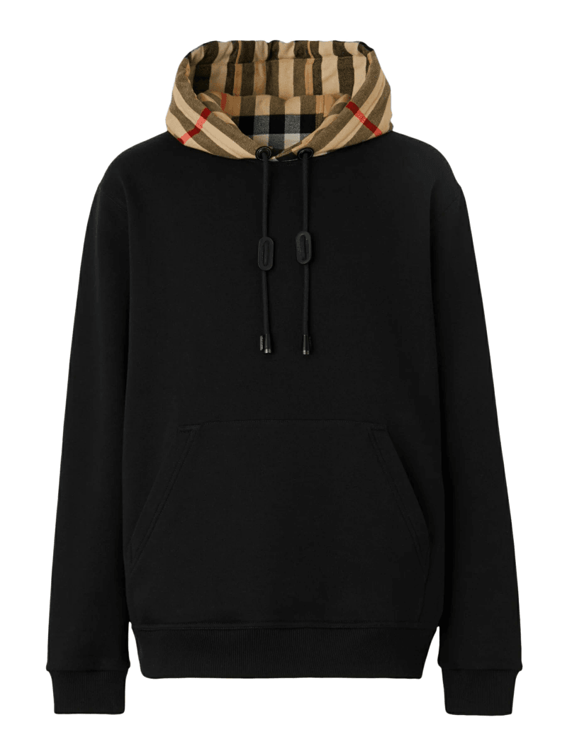 CHECK HOODED COTTON SWEATSHIRT - Burberry - Man