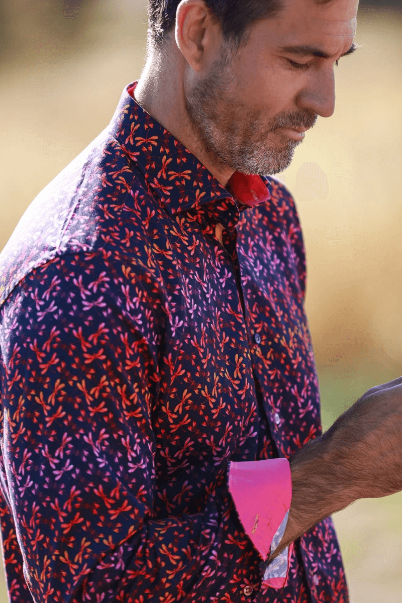 DRAGONFLIES TENCEL PRINT SHIRT