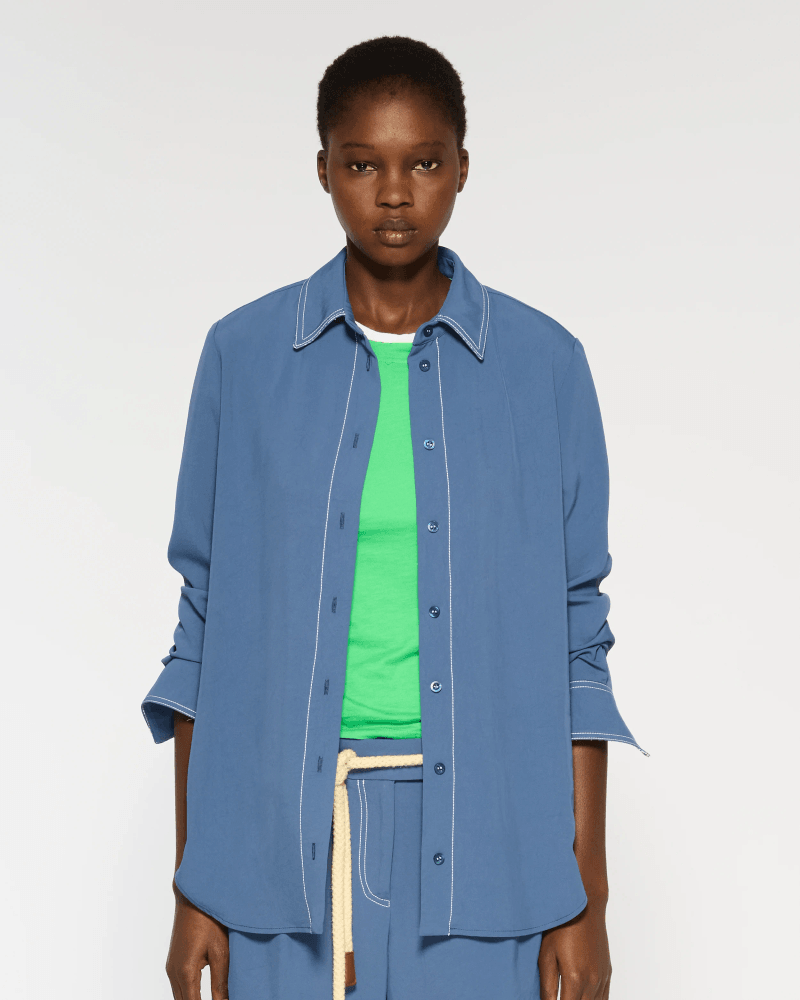 Lightweight Twill Classic Shirt - Denim Blue