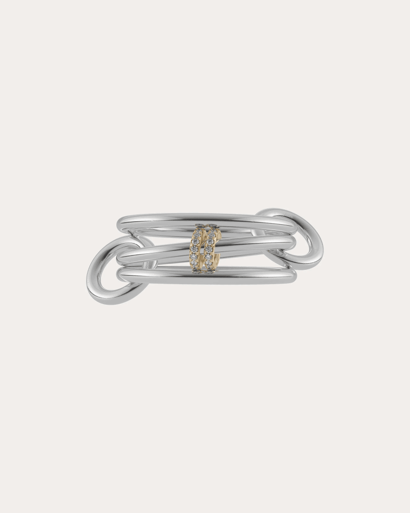 Spinelli Kilcollin Women's Diamond & 18k Gold Two-Tone Acacia Ring in Silver