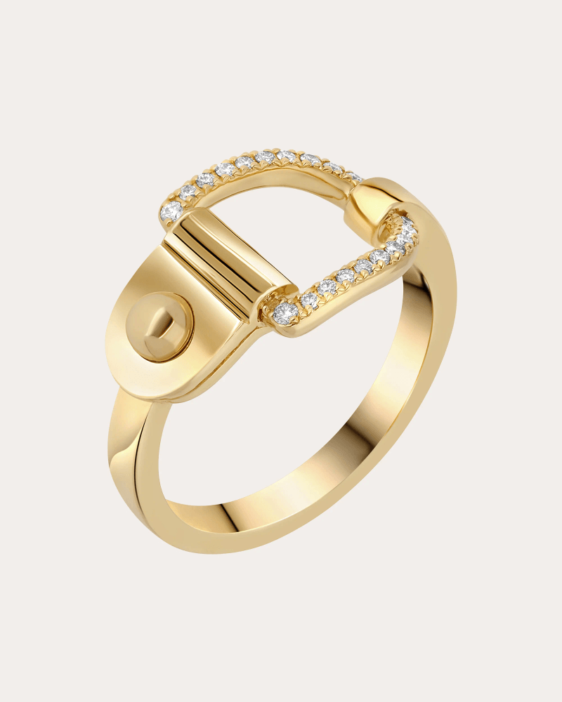 STATEMENT Paris Women's Diamond & 18k Gold Rivet Ring in Yellow Gold