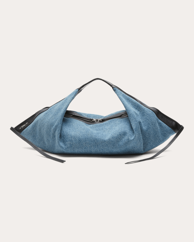 3.1 Phillip Lim Women's Luna Folded Denim Handbag in Blue Leather/Cotton/Denim