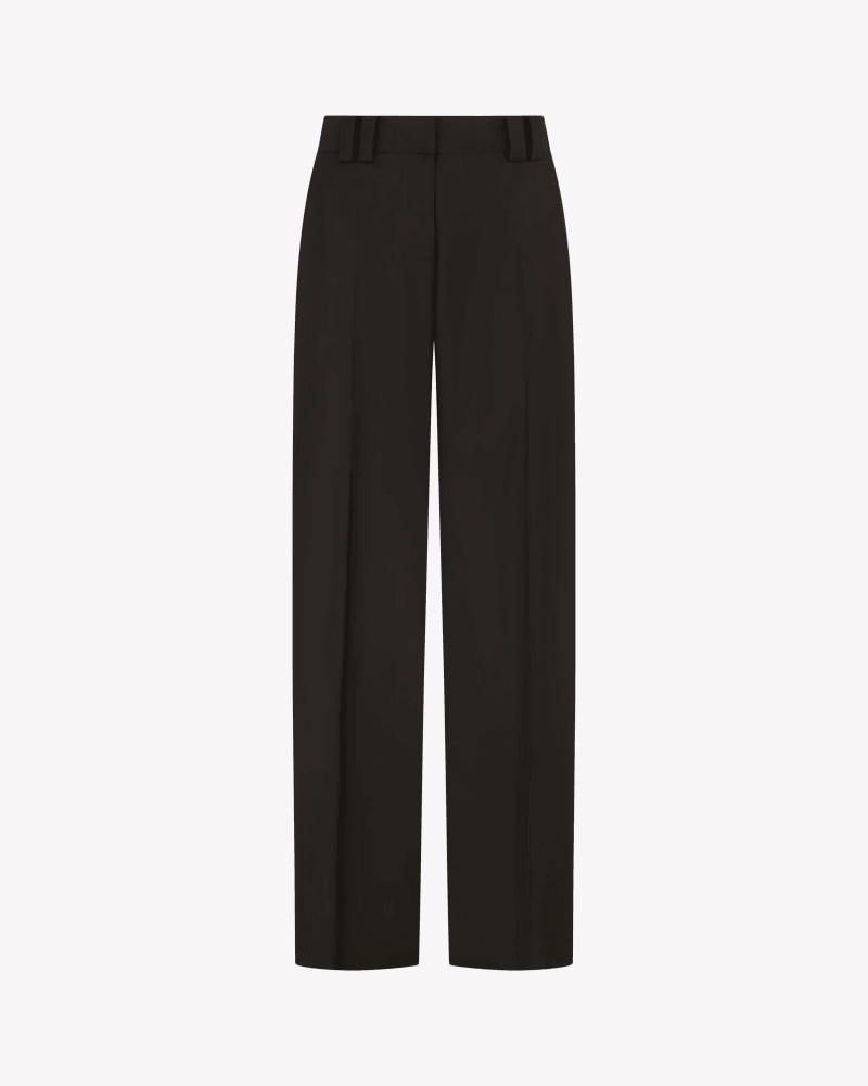 Wool Flat Fronted Jogger - Chocolate Brown