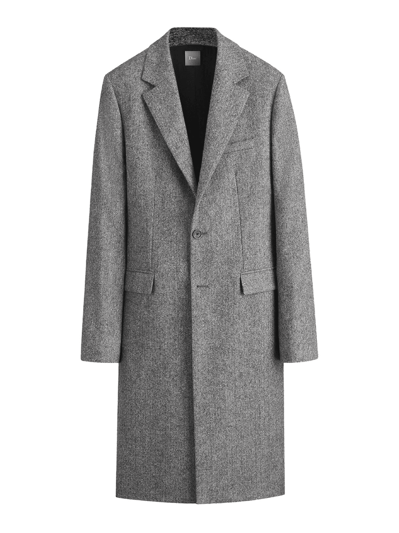 CLASSIC GREY VIRGIN WOOL COAT - Christian Dior - Man