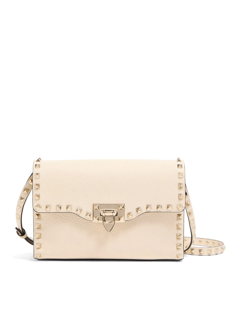 ROCKSTUD SMALL GARNET CALFSKIN CROSSBODY BAG - Valentino Garavani - Woman