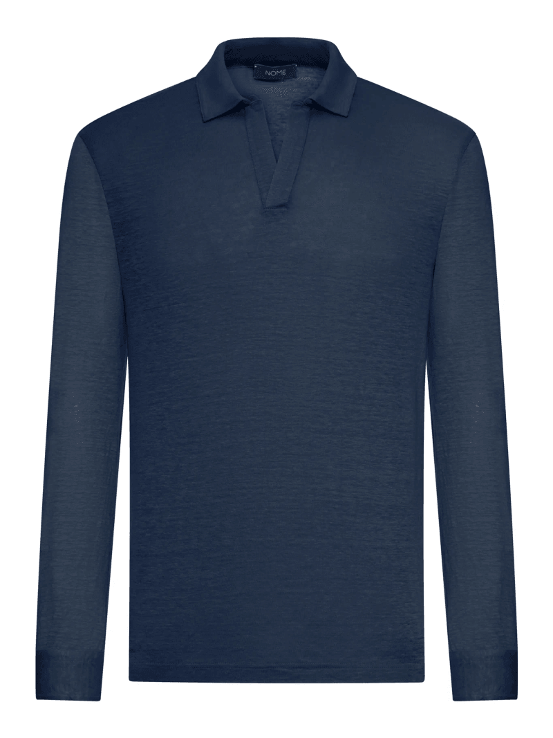 LONG-SLEEVED LINEN POLO SHIRT - Nome G - Man