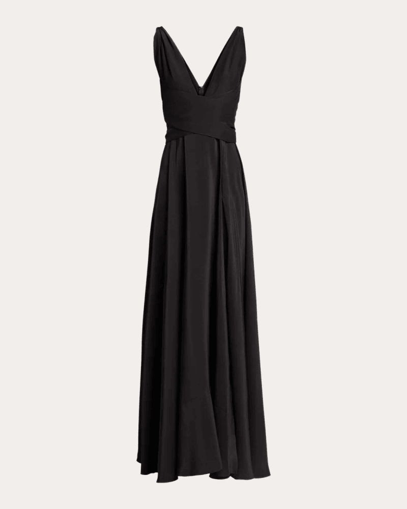Azeeza Women's Cirrus Silk Charmeuse Belted Gown in Black