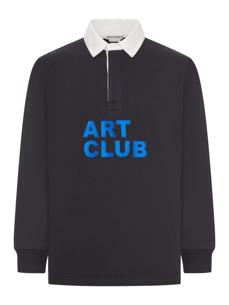 MEN`S ART CLUB RUGBY POLO SHIRT IN WASHED BLACK - J. w.anderson - Man