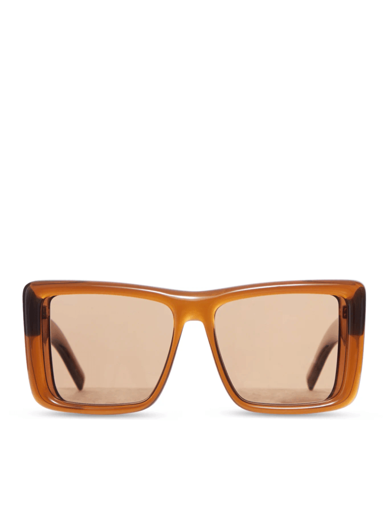 TRANSPARENT SQUARE SUNGLASSES WITH OVERSIZED INJECTION FRAME AND NYLON LENSES - Saint Laurent - Man