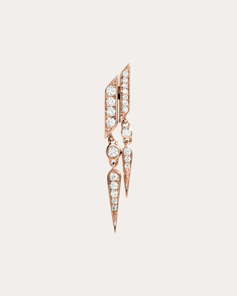 STATEMENT Paris Women's Diamond & 18k Rose Gold Anyway Drop Earring in Pink Gold 18K Gold