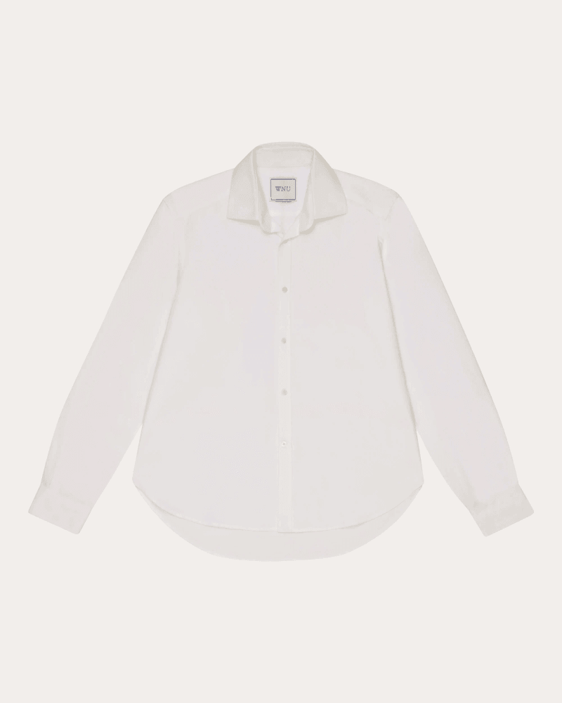 With Nothing Underneath Women's The Classic Oxford Shirt in White Cotton/Denim