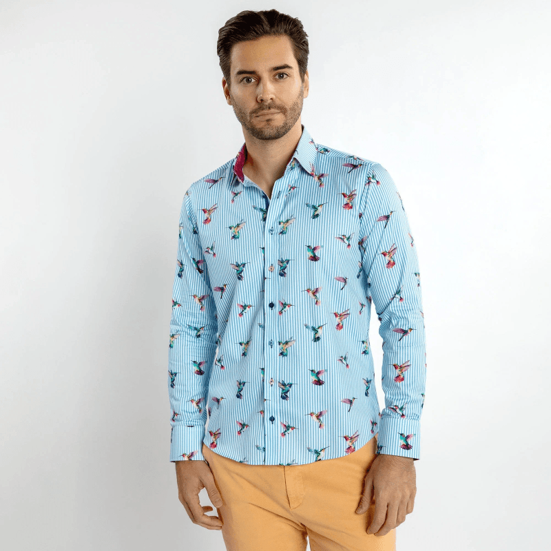HUMMINGBIRD STRIPED PRINT SHIRT