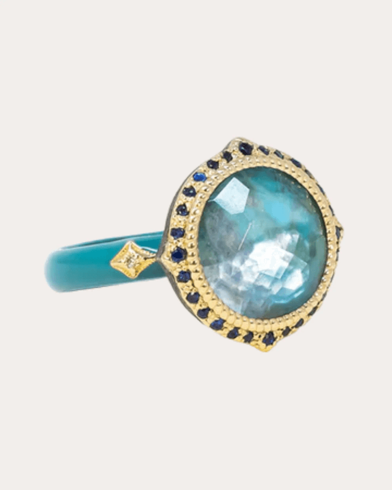 Armenta Women's Peruvian Opal & Diamond 18k Gold Crivelli Ring in Teal