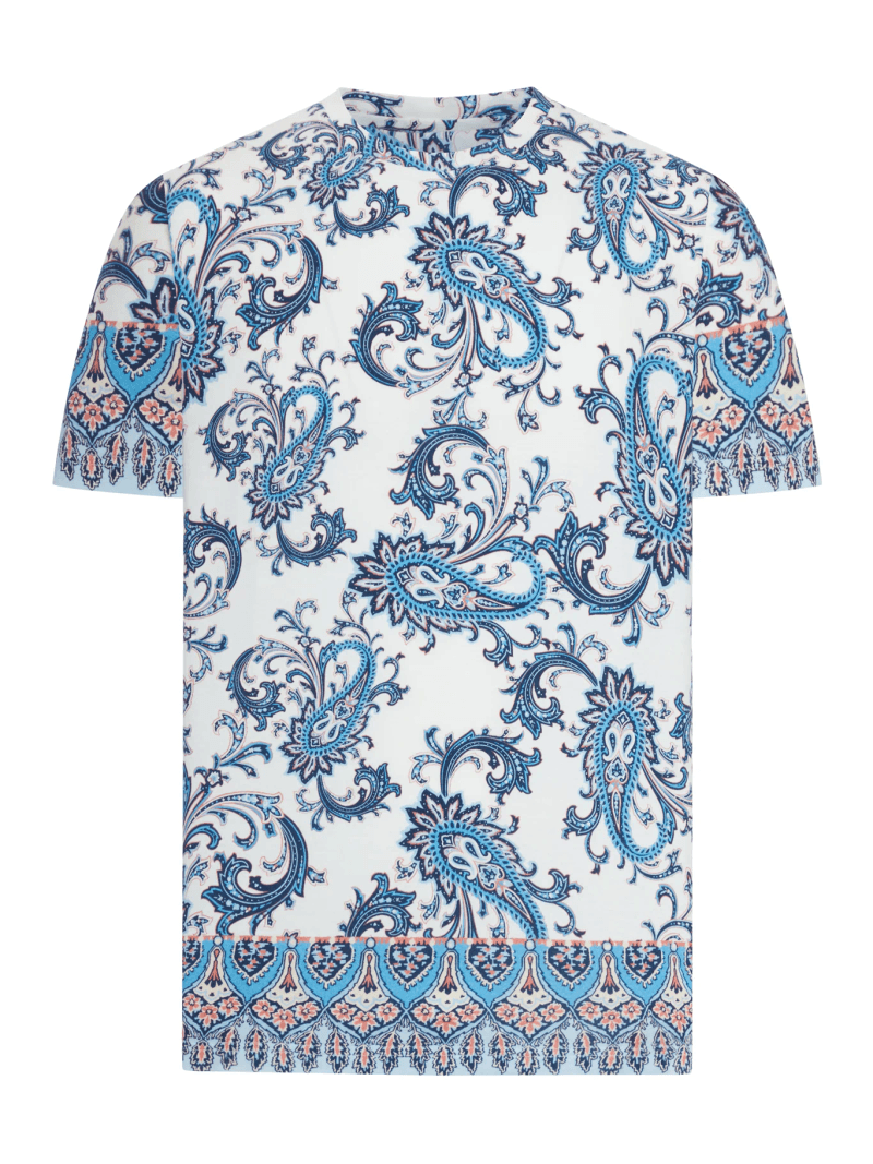 ROME COTTON T-SHIRT WITH PLACED PRINT - Etro - Man