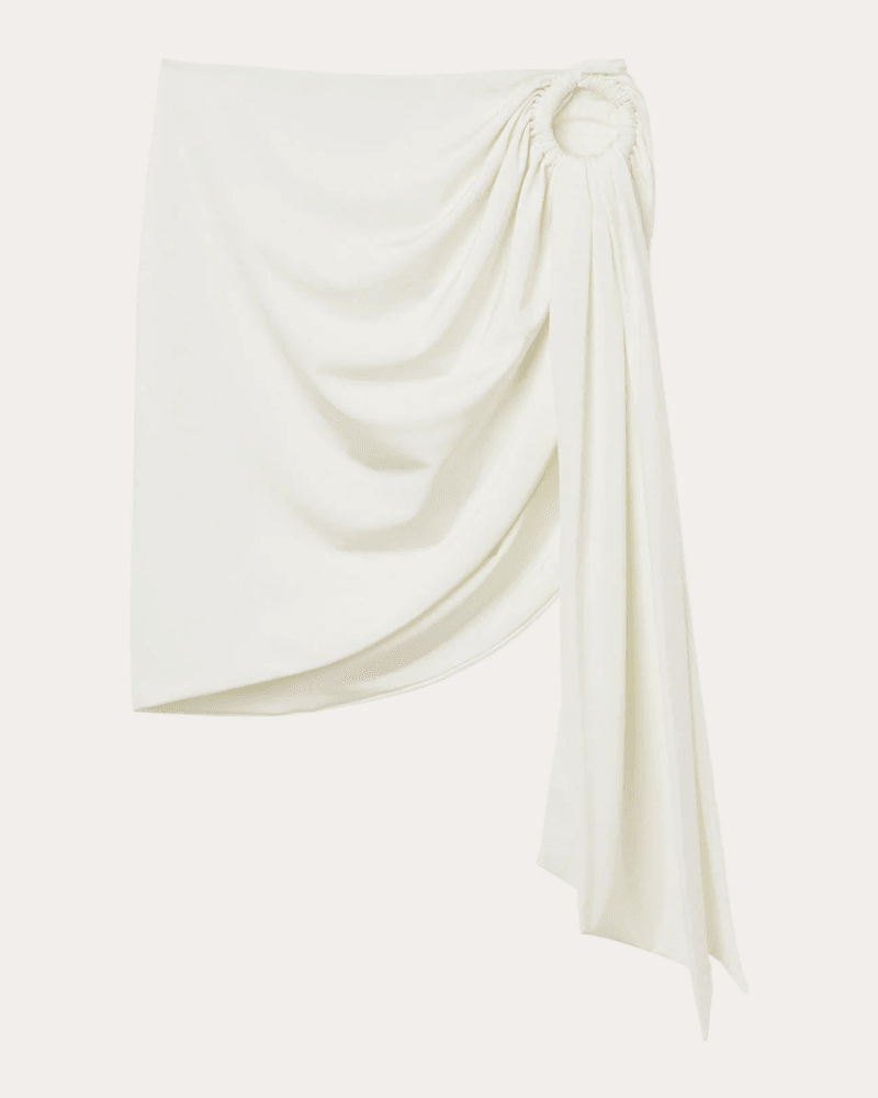 Seaquelle Swim Women's Haven Jersey Sarong Mini Skirt in White Elastane/Polyamide