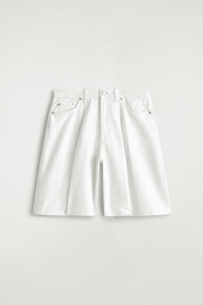 Wide-Leg Denim Shorts