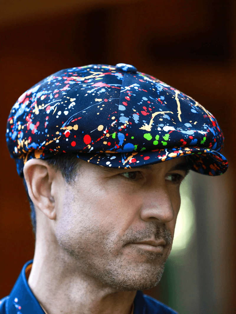Paint Splash Black Printed BUTTON-TOP Cap