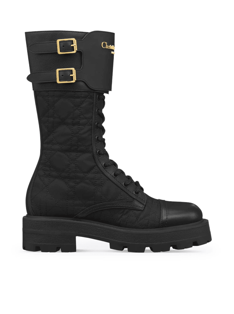 D-TRAP ANKLE BOOT WITH EMBROIDERED CANNAGE PATTERN - Christian Dior - Woman