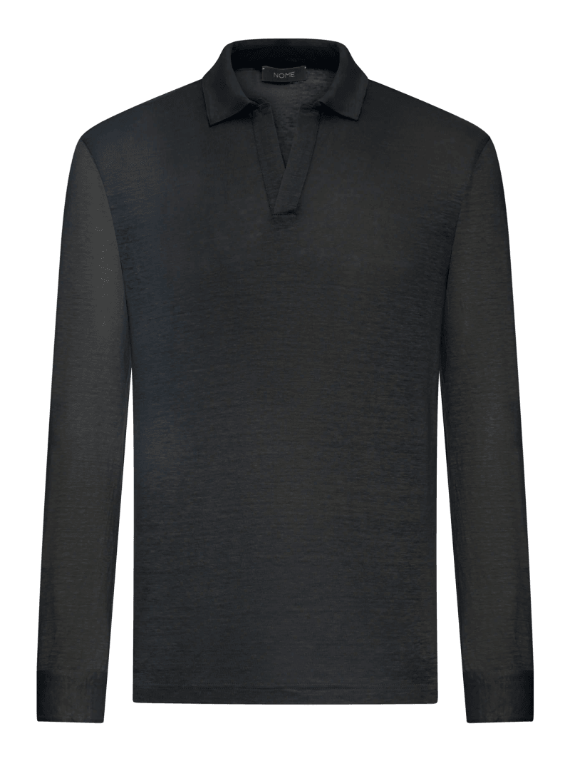 LONG-SLEEVED LINEN POLO SHIRT - Nome G - Man