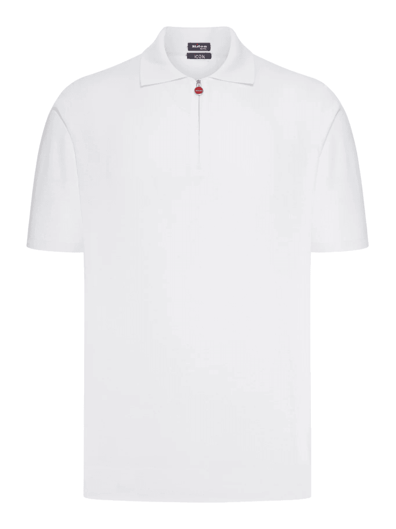 SOLID COLOR COTTON KNITTED POLO SHIRT - Kiton - Man