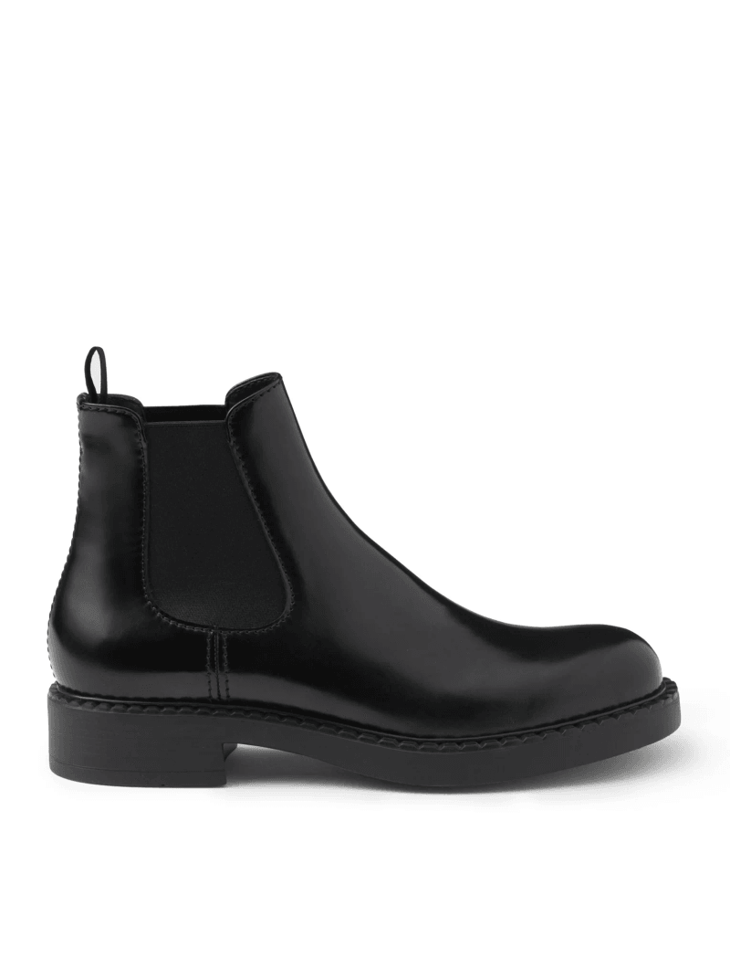 BRUSHED LEATHER CHELSEA BOOTS - Prada - Man