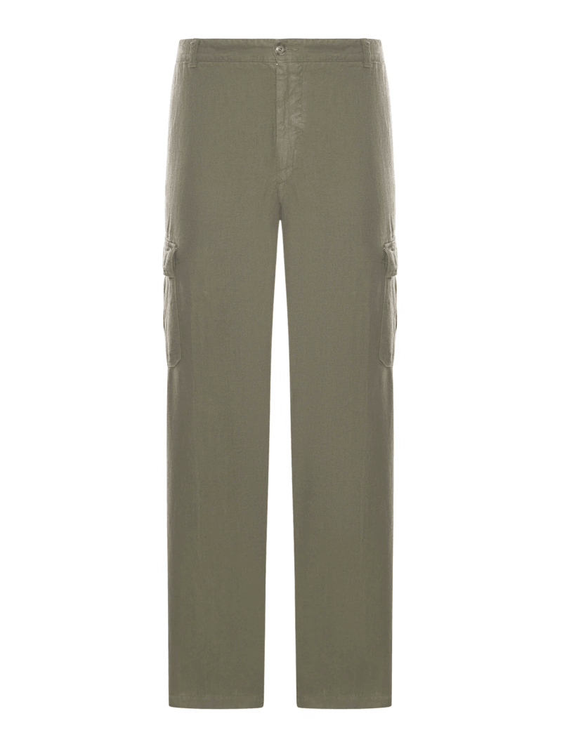 LINEN CARGO TROUSERS - 120% Lino - Man