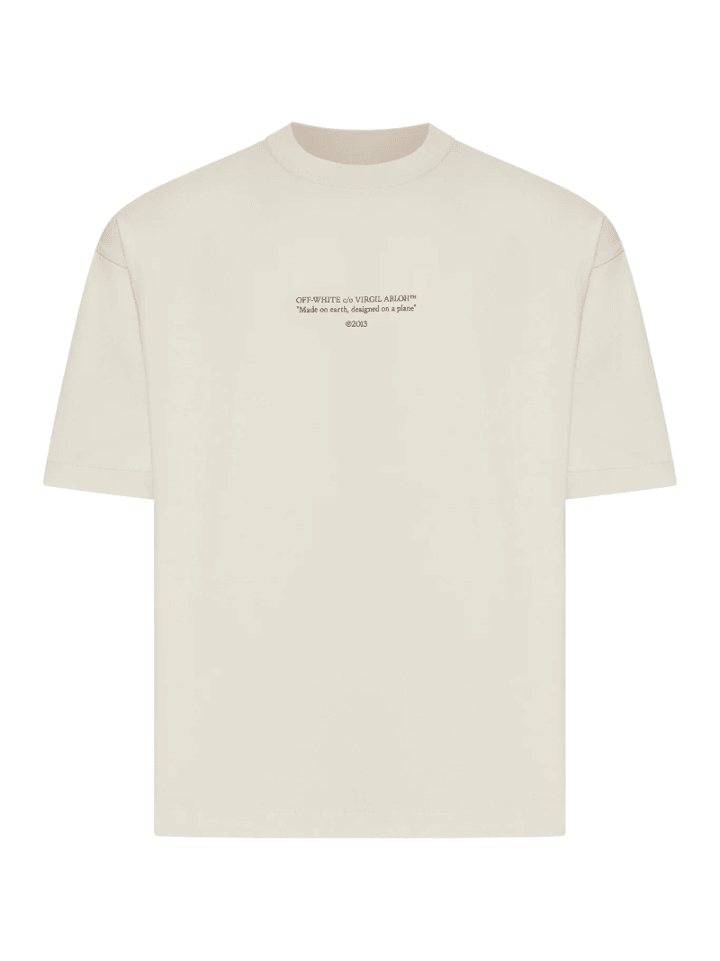 CREW NECK COTTON STATEMENT T-SHIRT - Off-white - Man