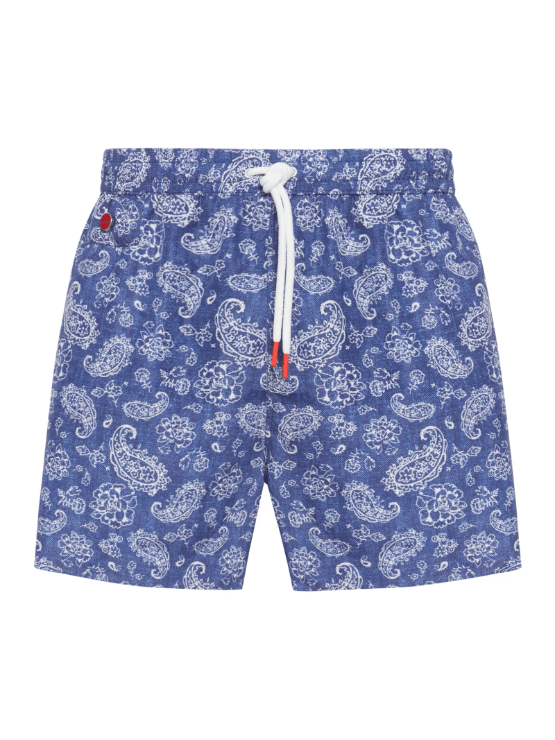 SWIMSUIT IN TECHNICAL FABRIC WITH ALL-OVER GRAPHICS - Kiton - Man