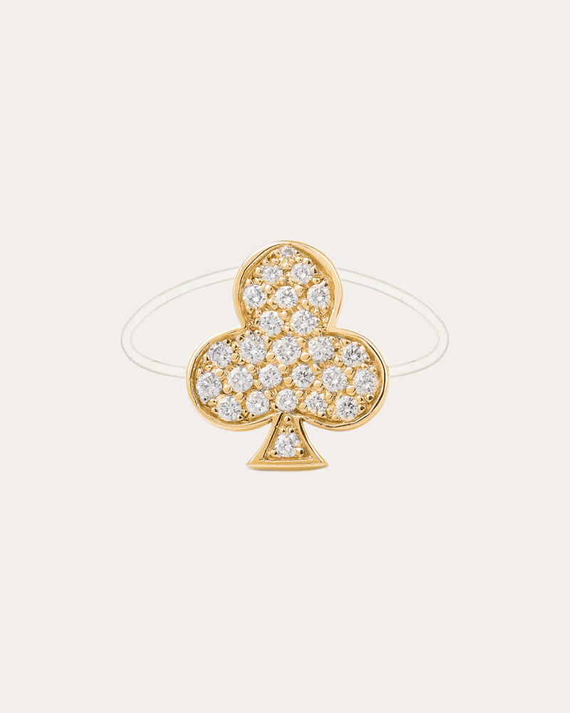 MYSTERYJOY Women's Diamond & 18k Gold Large Harmonie Ring in Yellow Gold Nylon