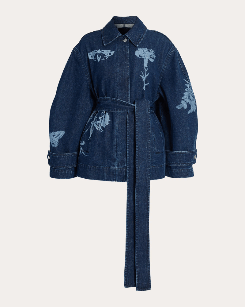 ERDEM Women's Oversized Indigo Denim Jacket in Blue Cotton/Denim