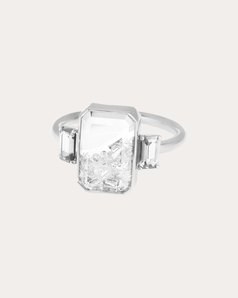 Moritz Glik Women's Diamond & 18k White Gold Shaker Ring in Silver 18K Gold