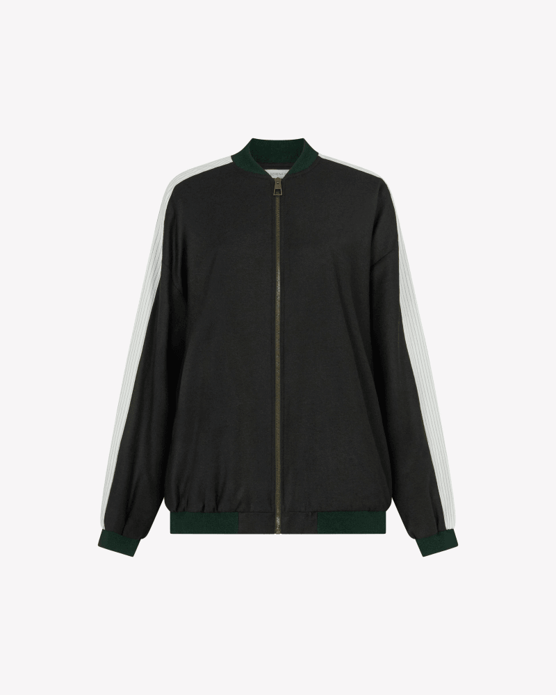 Cashmere Blend Bomber Jacket - Dark Green