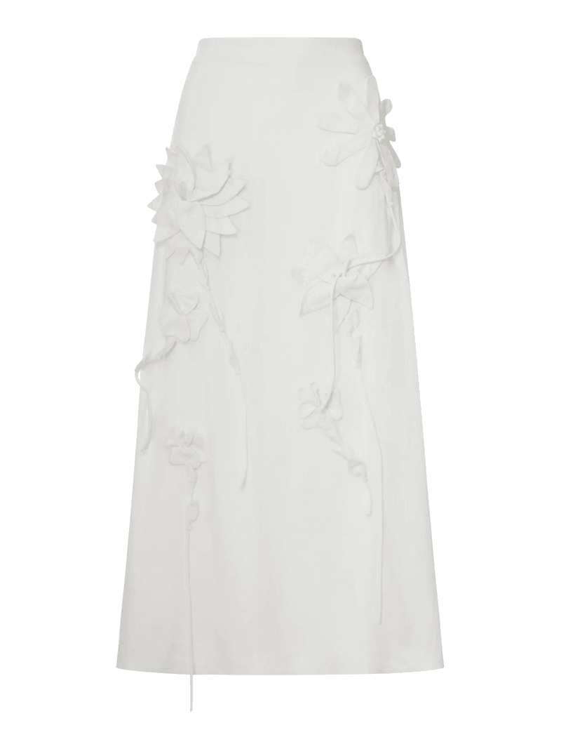 MIDI SKIRT WITH 3D FLOWERS - Farm Rio - Woman