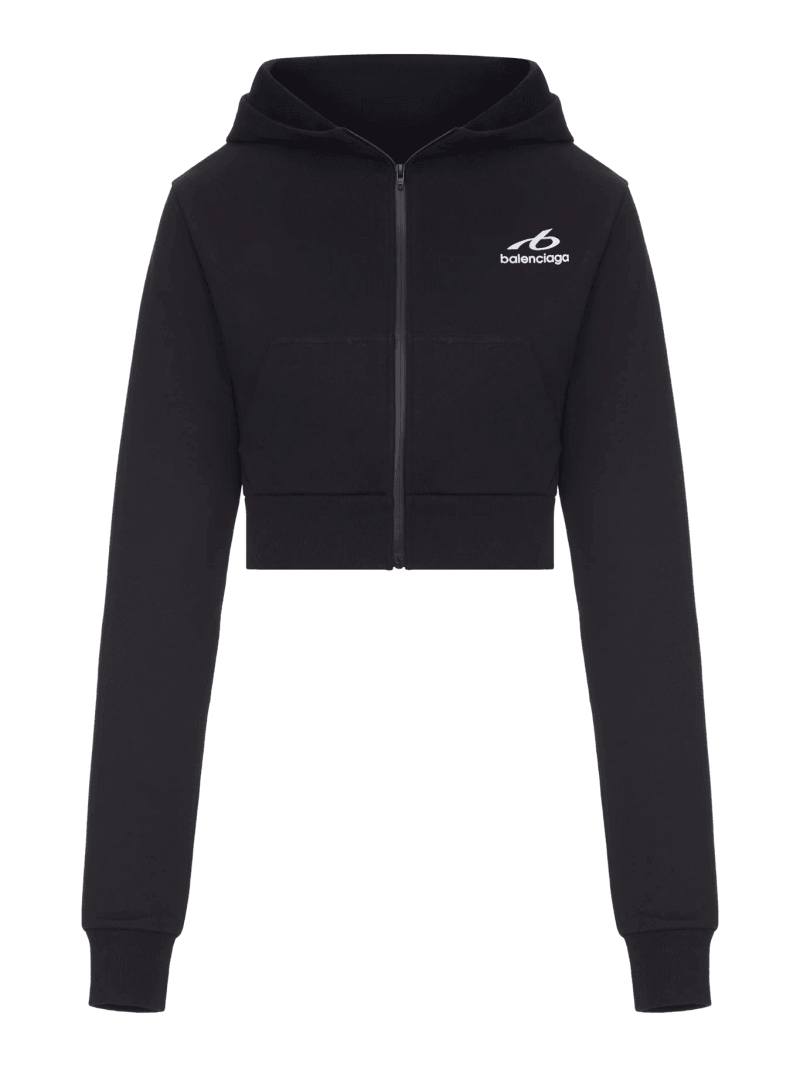 COCOON TECHWEAR SWEATSHIRT IN BLACK DRY FLEECE - Balenciaga - Woman