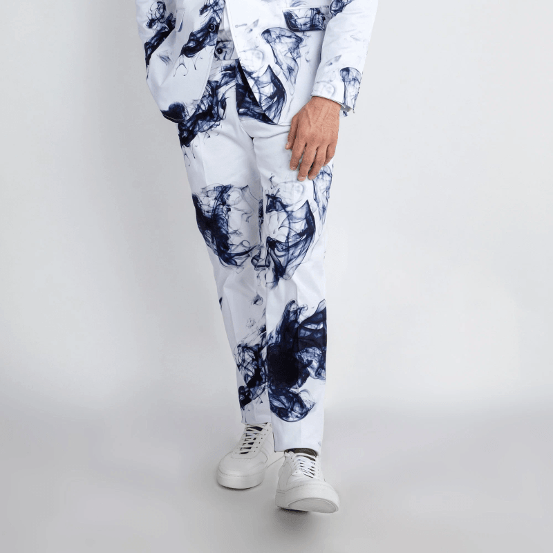 PRINTED SUIT TROUSERS