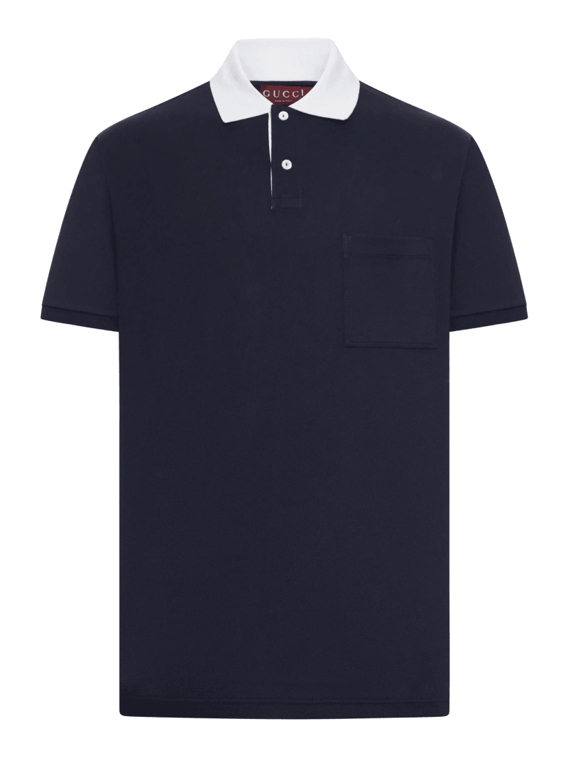 STRETCH COTTON PIQUET POLO - Gucci - Man