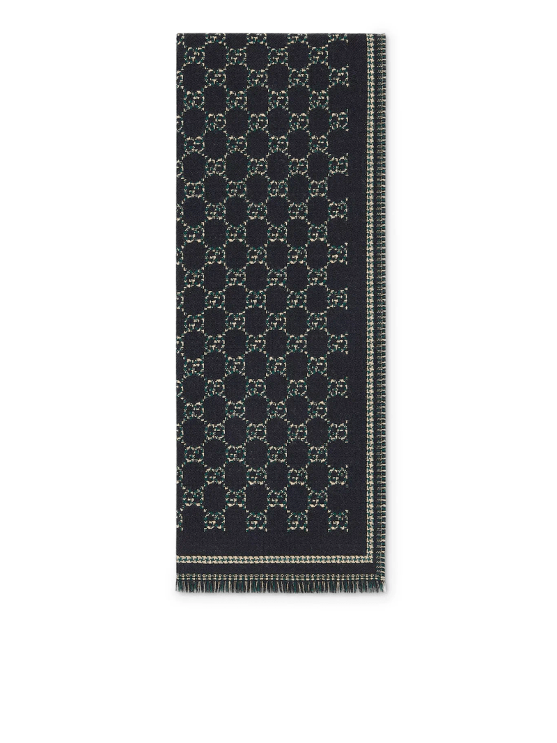 GG JACQUARD WOOL SCARF - Gucci - Man