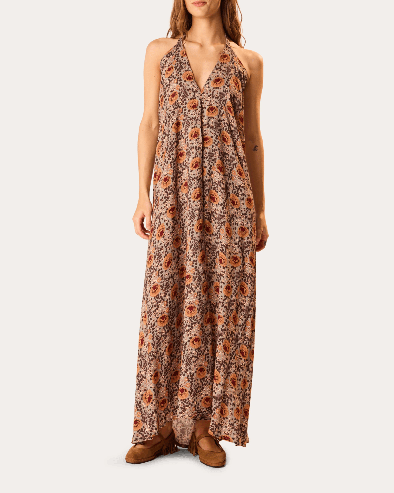 Natalie Martin Women's Lola Floral Halter Maxi Dress Rayon