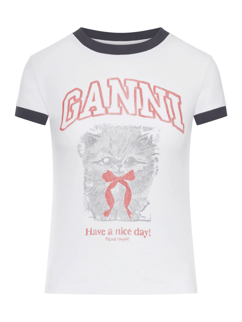 SHORT-SLEEVED T-SHIRT WITH PRINT - Ganni - Woman