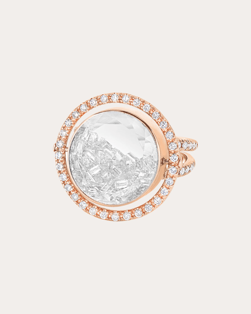 Moritz Glik Women's Diamond & 18k Rose Gold Halo 15 Shaker Ring 18K Gold
