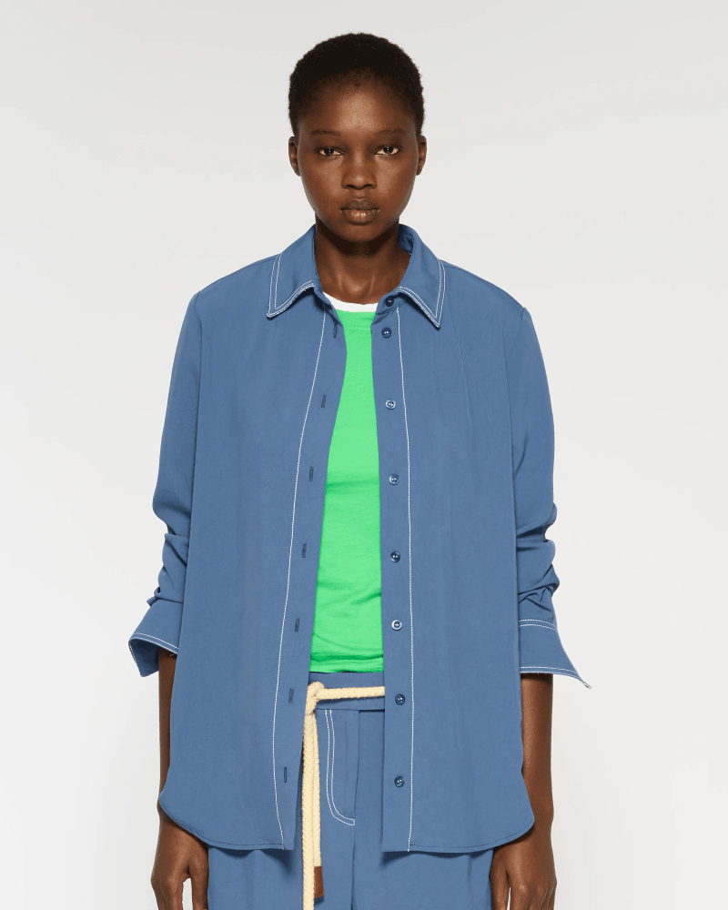 Lightweight Twill Classic Shirt - Denim Blue