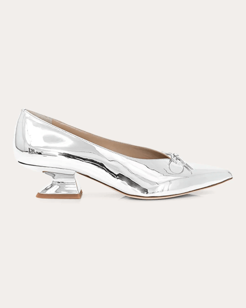 Chelsea Paris Women's Ini Mirrored Leather Pump in Silver
