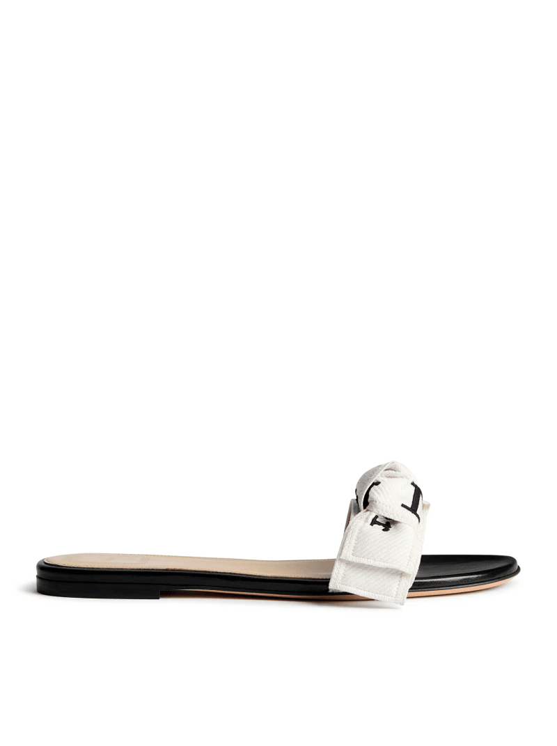 J`ADIOR SANDAL IN BLACK EMBROIDERED COTTON - Christian Dior - Woman