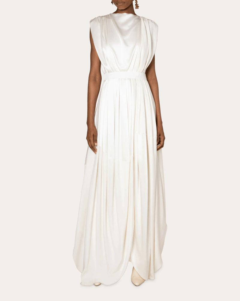 Roksanda Women's Aldona Gathered Silk-Satin Gown in Ivory Silk/Acetate