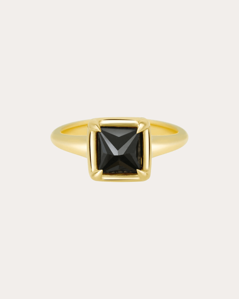 Yi Collection Women's Black Diamond & 18k Gold Pyramid Ring