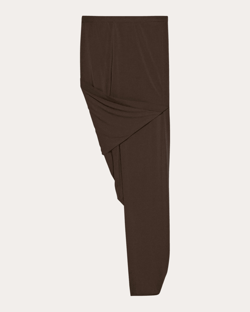 Helmut Lang Women's Jersey Twisted Drape Skirt in Brown Viscose/Elastane/Polyamide