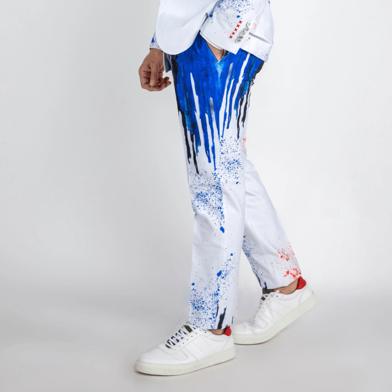 PRINTED SUIT TROUSERS