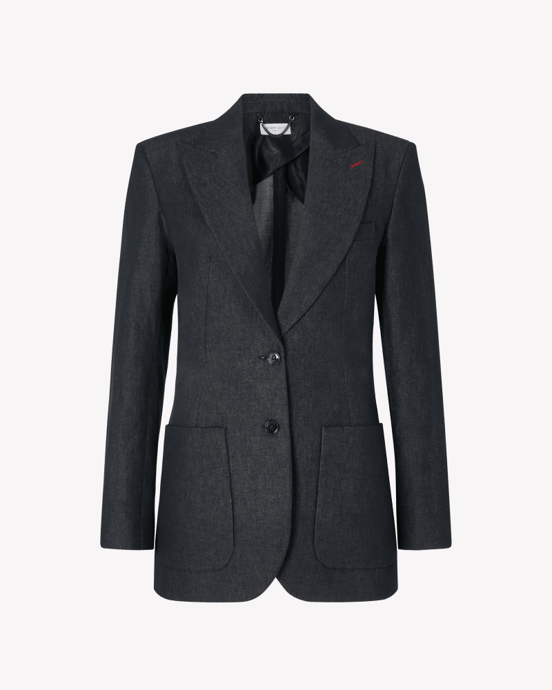 Fitted Blazer - Navy Blue